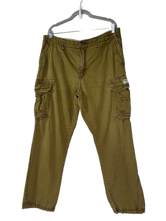 Vintage Union Bay Y2K Mens 36X32 Khaki Cargo Pants Rugged Utility Indie Grunge - Picture 1 of 12